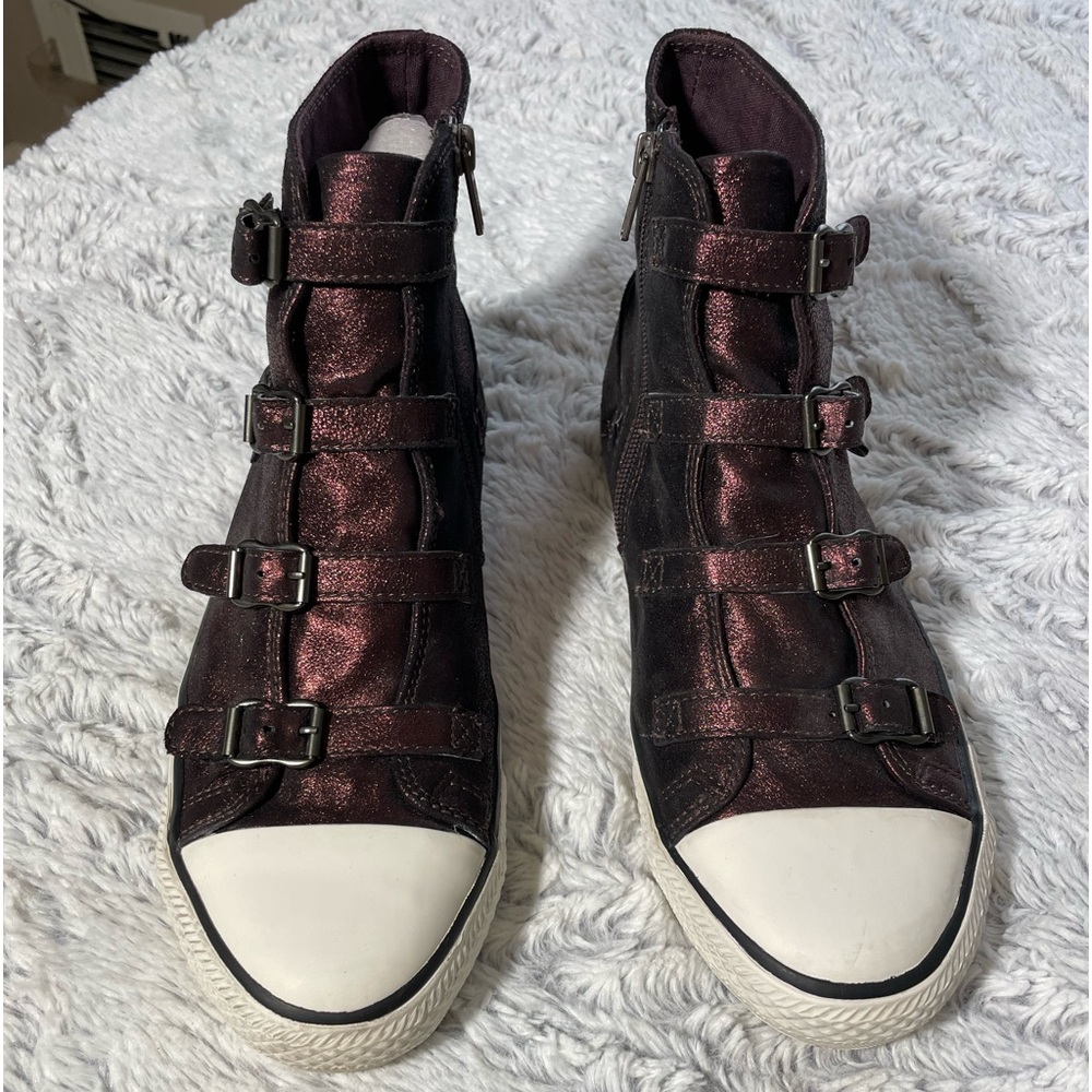 ASH LIMITED Women’s Virgin High Top Athletic Sneaker Metallic Leather Si…